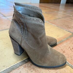 Vince Camuto Taupe Suede Ankle Booties